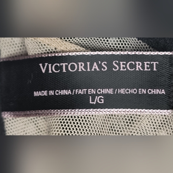 Victoria's Secret Black Floral Lace Sheer Sexy Eyelet Triangle Bralette L - Picture 4 of 7